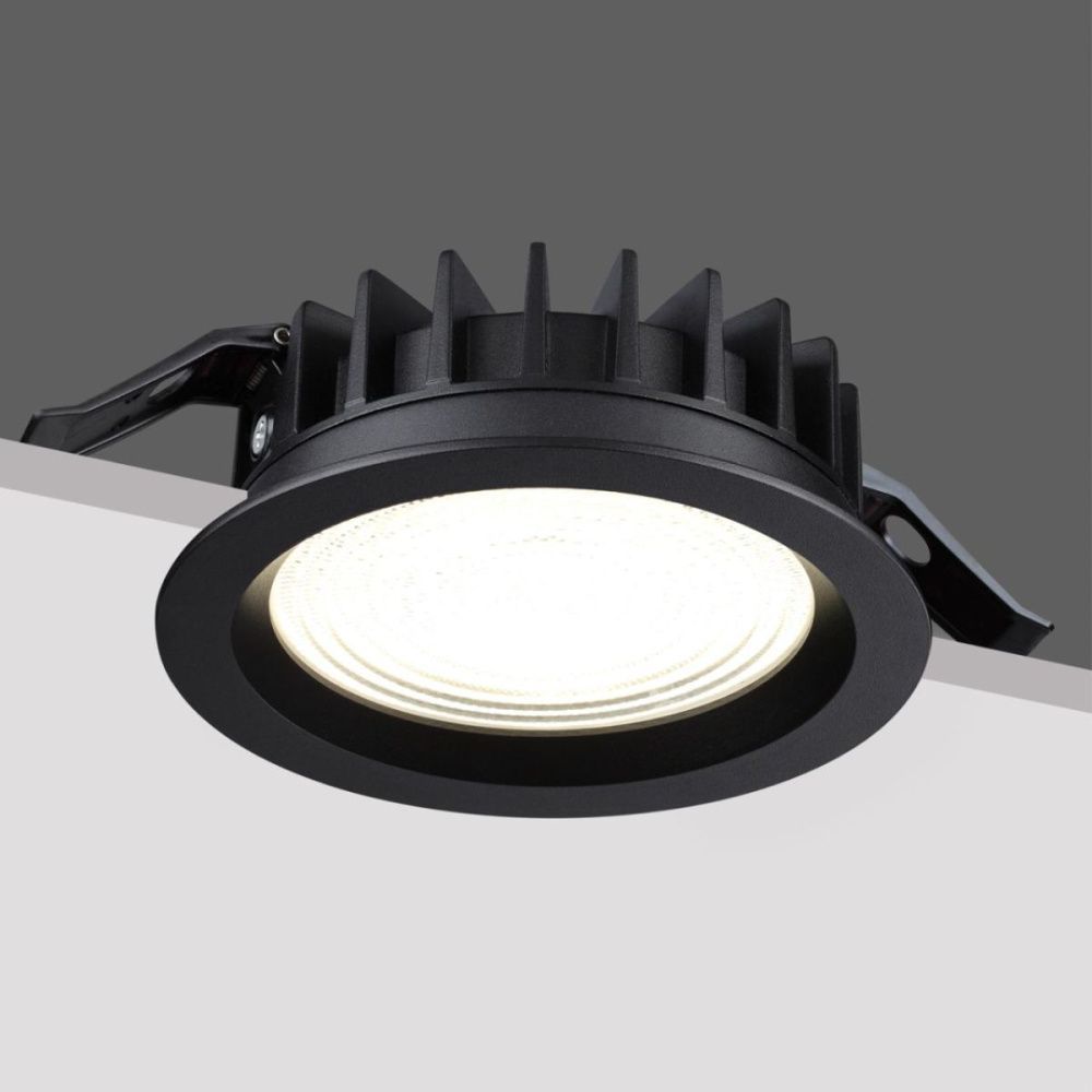 Встраиваемый светильник с переключателем цветовой температуры и угла рассеивания 13.5 см, 25W, 2700-4000K, Novotech Wir Fluo 359847, черный