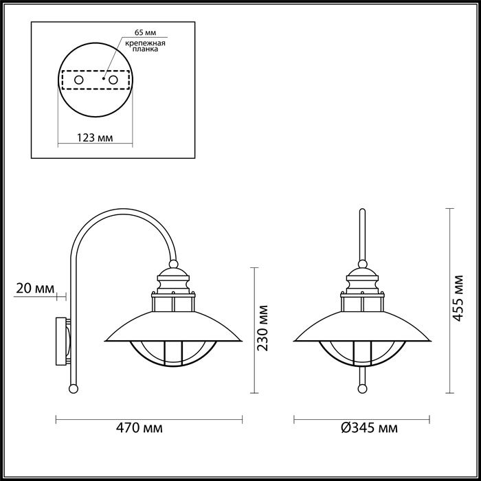 Уличный настенный светильник Odeon Light Dante 4164/1WA коричневый