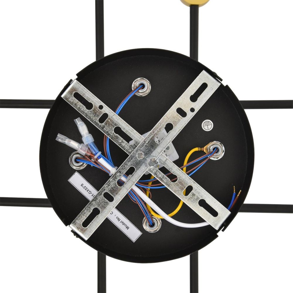 Светильник подвесной 94*94*27-27 см, 8*GX53 LED*7W, Lumion Leniana LUM8307/8C, черный; золотой