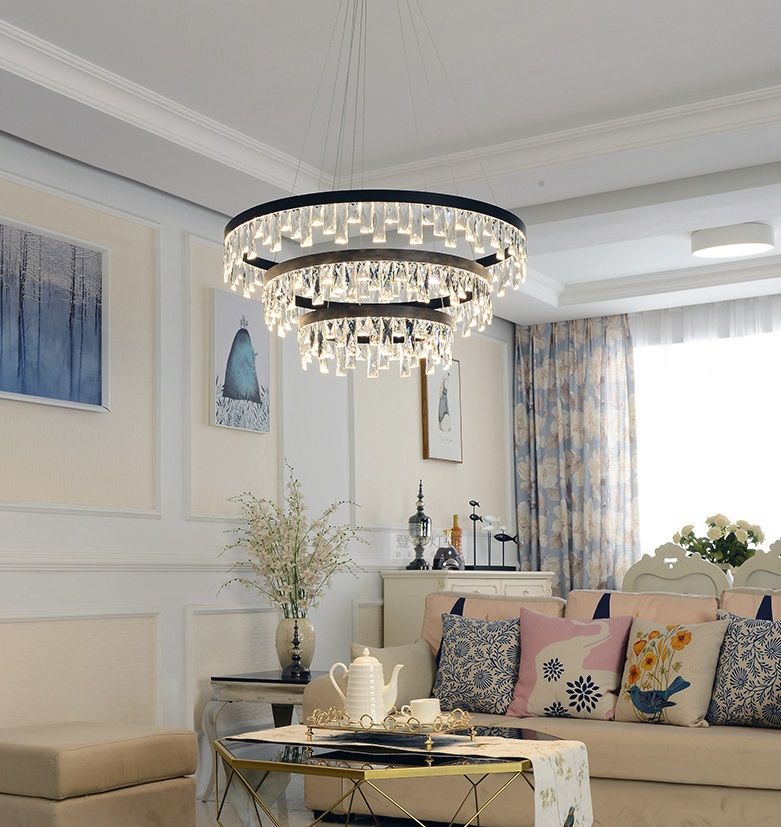 Светильник потолочный DZN-4516 ЧЕРНЫЙ D1000+800+600/H1200/3/LED/131W/3000K (без ПДУ) DRAGON 24-04