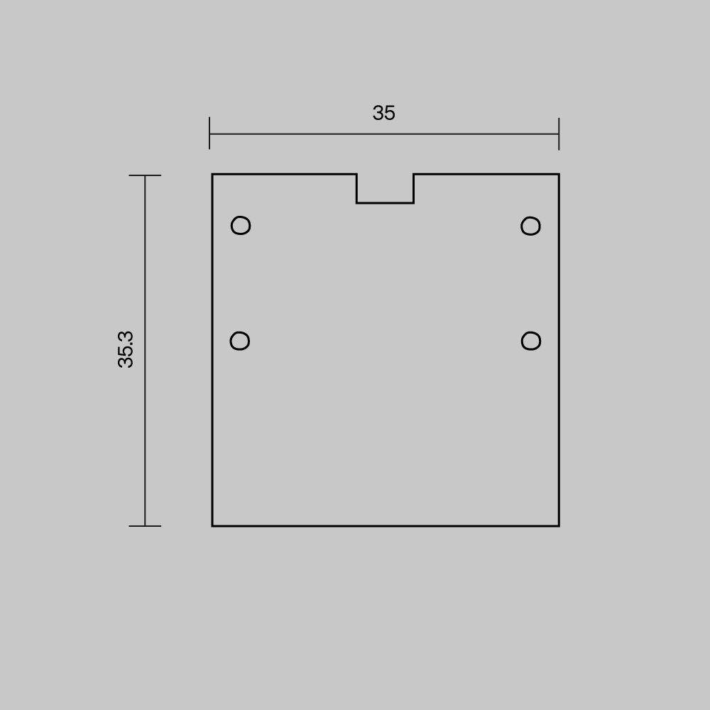 Комплект заглушек (для профиля 59×59) 2 шт., ALM-5959-EC 642058, *4*4 см, Maytoni Led Strip 642058, Серебро