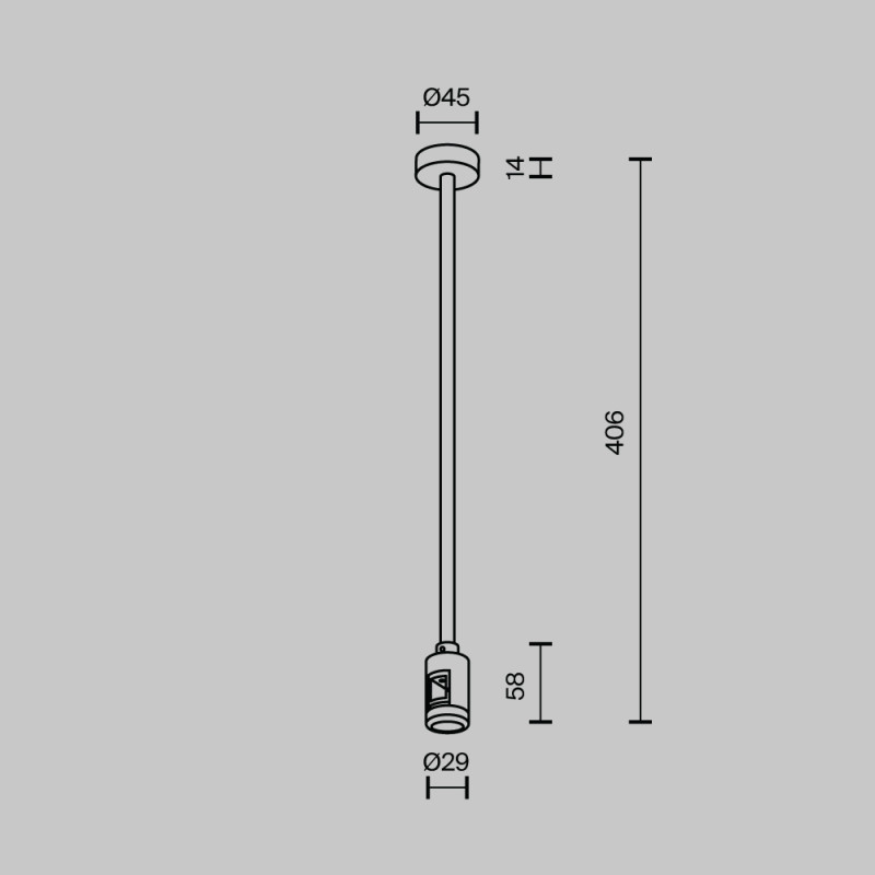 Крепление потолочное с вводом питания Maytoni Flarity TRA158C-BL1-B, черный
