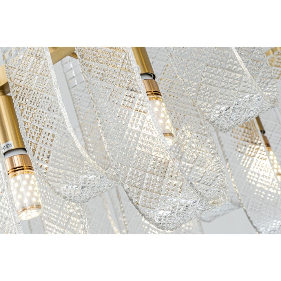 Подвесной светильник 40-26 см, 12*Е14*60W, K, Belfast Severn 6601-950 BR CL, Латунь