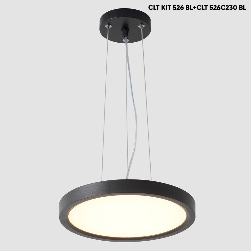 Светильник потолочный 23 см, 18W, 3000-6000K, Crystal Lux CLT 526C230 BL, черный
