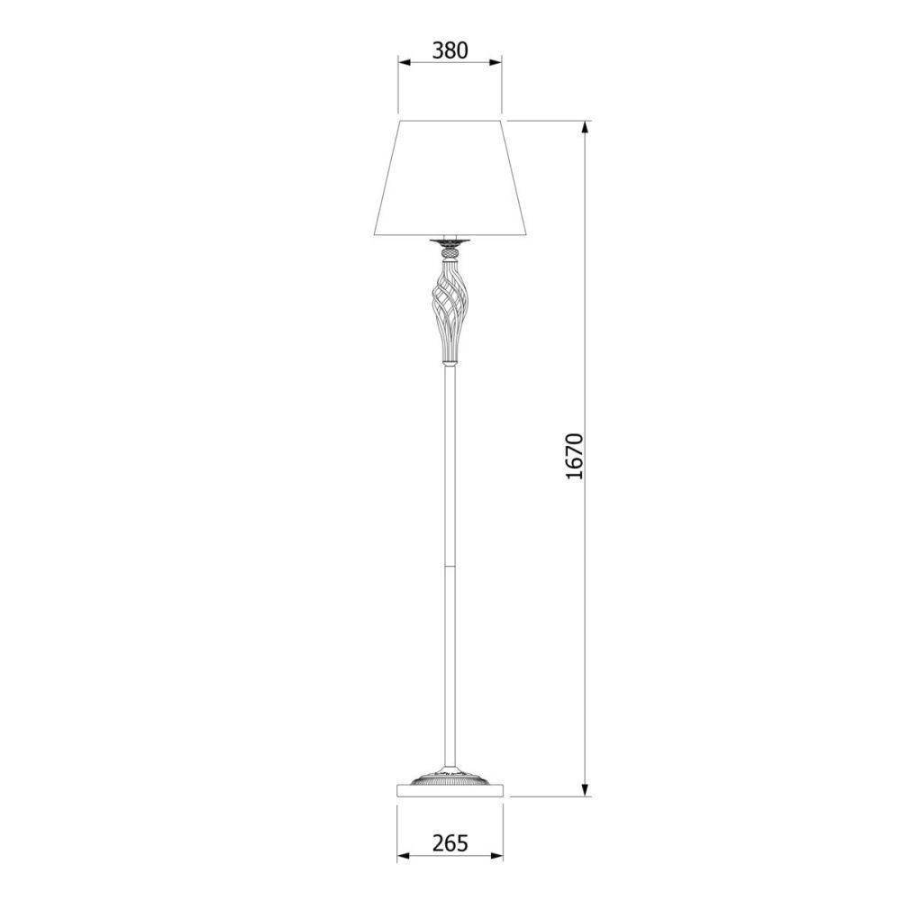 Торшер с абажуром 38 см Eurosvet Selesta 01003/1 античная бронза