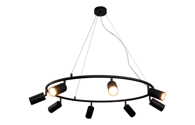 Светильник подвесной 60,2 см, 8*GU10*50W,  Crystal Lux CLT 015C8 D800 BL, Черный