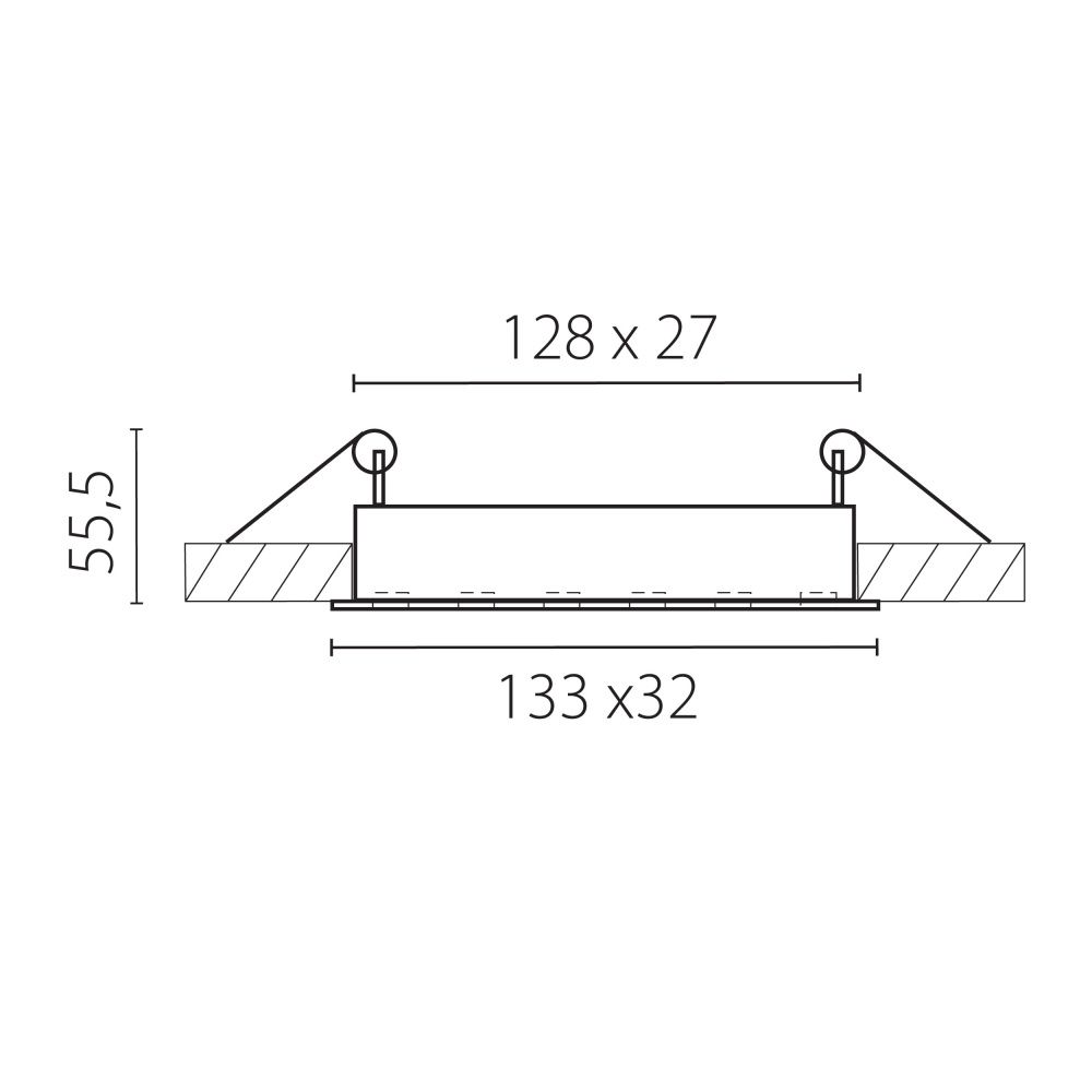 Светильник встраиваемый 13*3,2*4,7 см, *9W, 4000K, Lightstar Guarda 080246, Белый; Черный