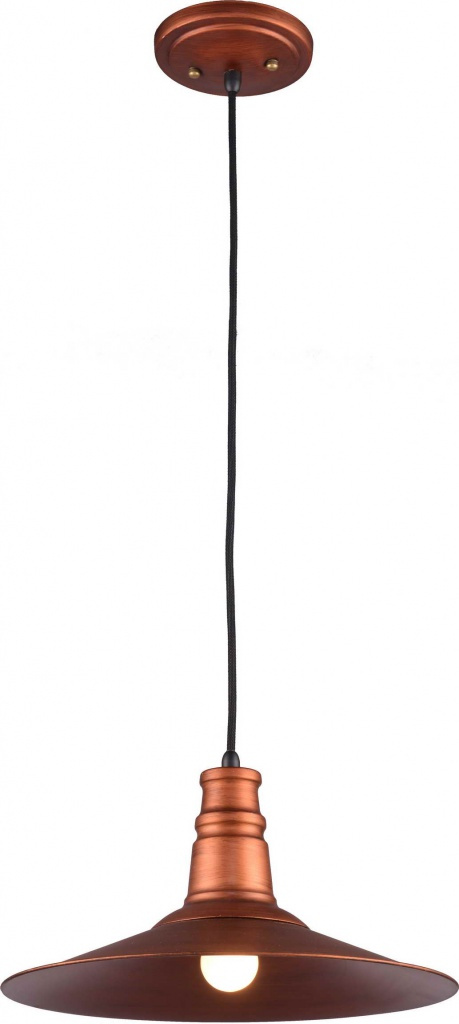Подвеcной светильник Lussole Loft GRLSP-9697, диаметр 35 см, коричневый-медь