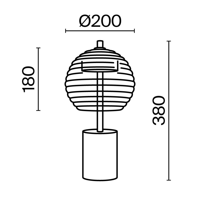 Настольный светильник  20 см, LED 8W, 3000К, Черный Maytoni Rueca P060TL-L12BK