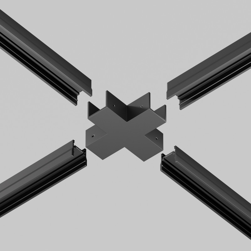 Коннектор X-образный для профиля Maytoni Elasity O-TR001-CC, черный
