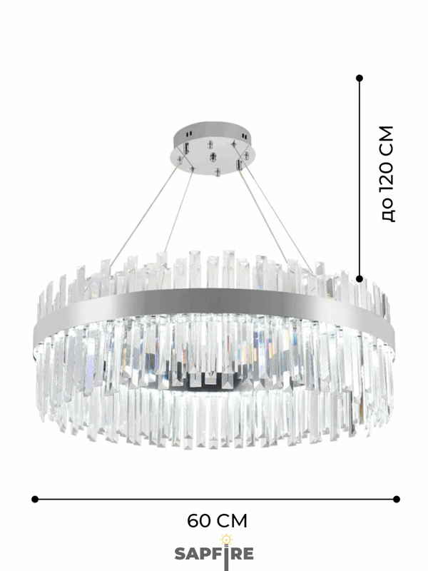 Светильник MD.6026 СHROME/ХРОМ  D600/H1200/1/LED/...W 4500K ASK2 DZN22-05