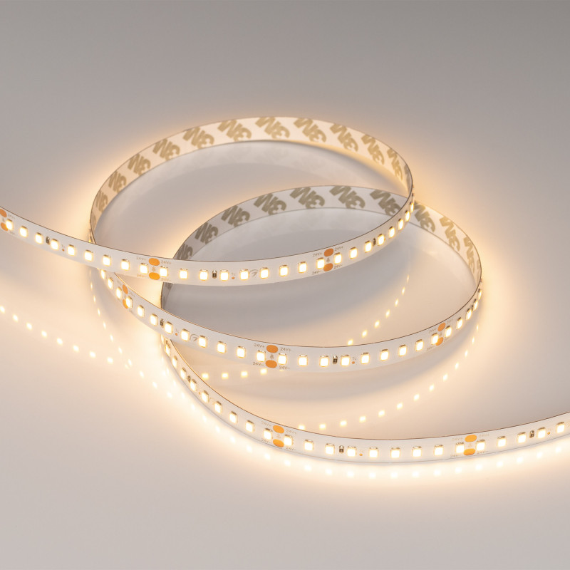 Лента RT-A144-10mm 24V Warm2700 (7.7 W/m, IP20, 2835, 5m) (Arlight, высок.эфф.200 лм/Вт) 038781. Цена указана за 5 метров. Продается кратно 5 метрам.