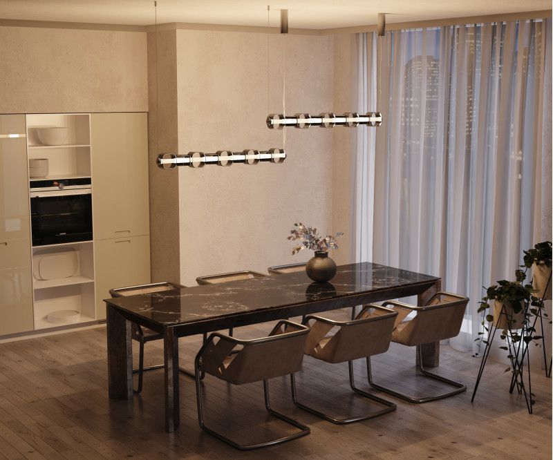 Подвесной светильник 12*18*330 см, LED*22W, 3000K, Maytoni Ritmo MOD381PL-L45CH3K, хром