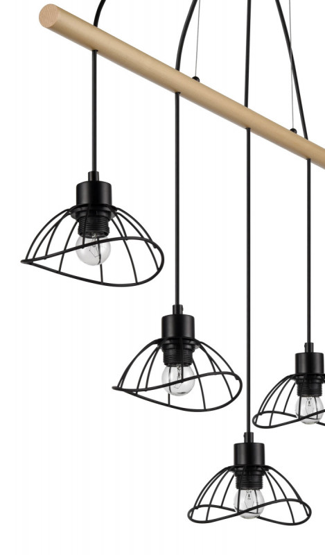 Подвесной светильник 22*103*170 см, 5*E27 черный, бежевый Vele Luce Formula VL6482P05