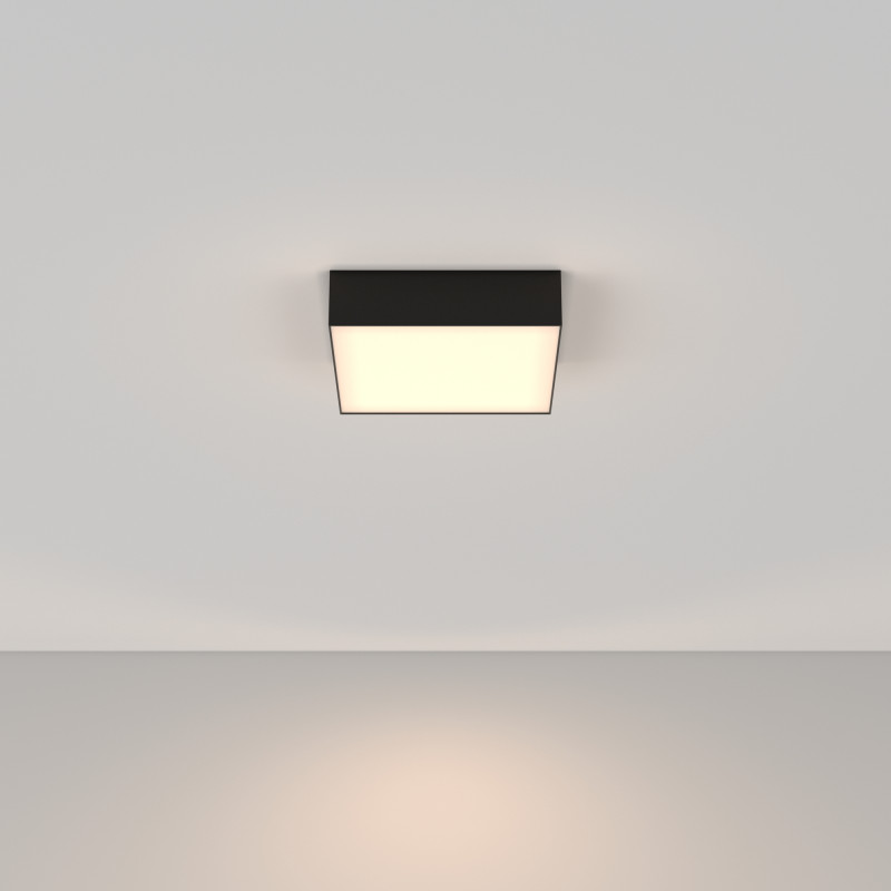 Накладной светильник 22*22*6 см, LED, 24W, 3000К, Maytoni Technical Zon C032CL-24W3K-SQ-B черный