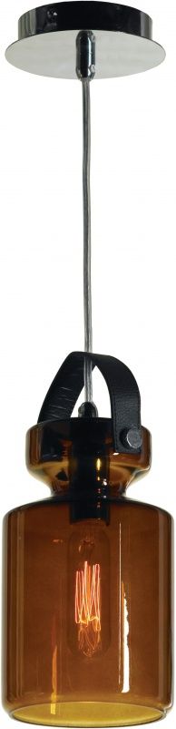 Подвесной светильник Lussole Loft LSP- 9640 хром,янтарный Е14 диаметр 13 см