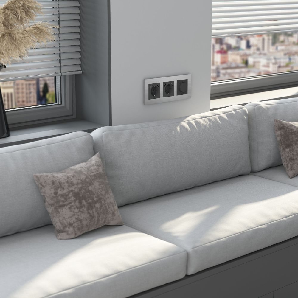 W0033506/ Рамка на 3 поста  AluMax (алюминий) Werkel 4690389204067