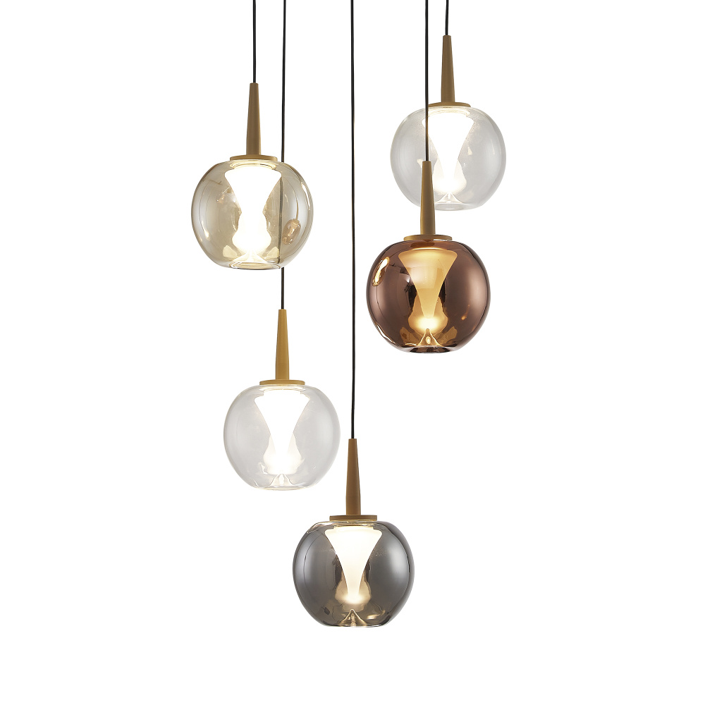 Люстра подвесная 35*211,2 см, 5*LED*5W, 3000K, Mantra Andromeda MAN8932+5PL (8938-8941), золотой