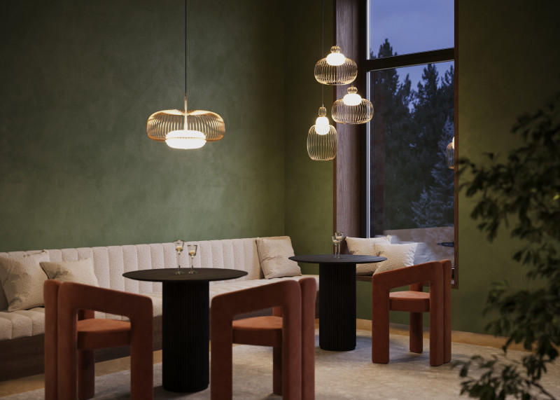 Подвесной светильник 50*337 см,  LED, 20W, 3000К, Maytoni Levitation MOD376PL-L30G3K латунный