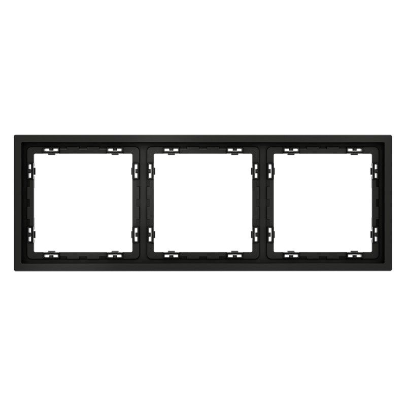 Рамка пластиковая Voltum S70 на 3 поста, черный матовый пластик Soft touch VLS100308