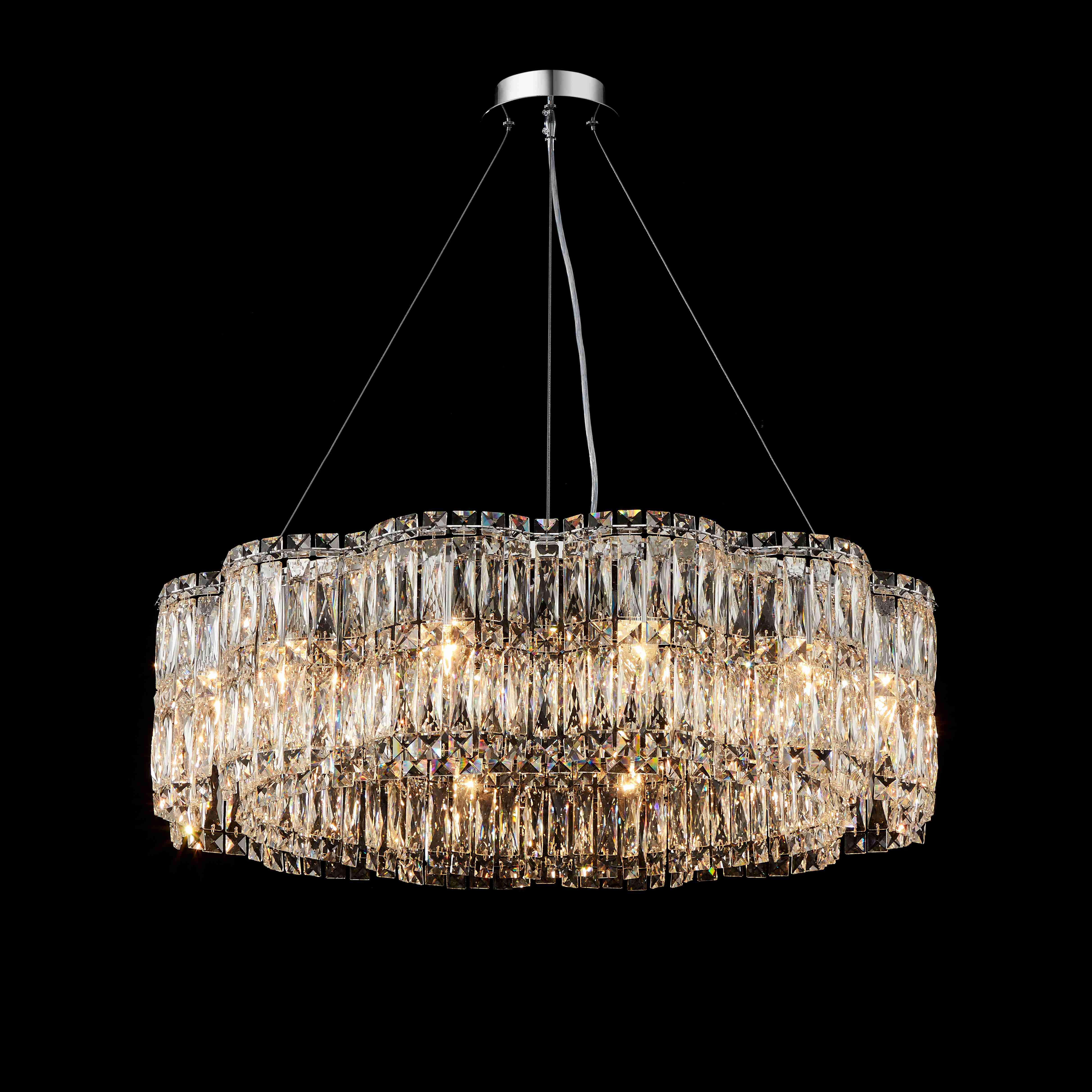 Люстра 800*240, 12*E14, 40W NewRgy Cristallo NW020-ф800*H240 CHROME, Хром