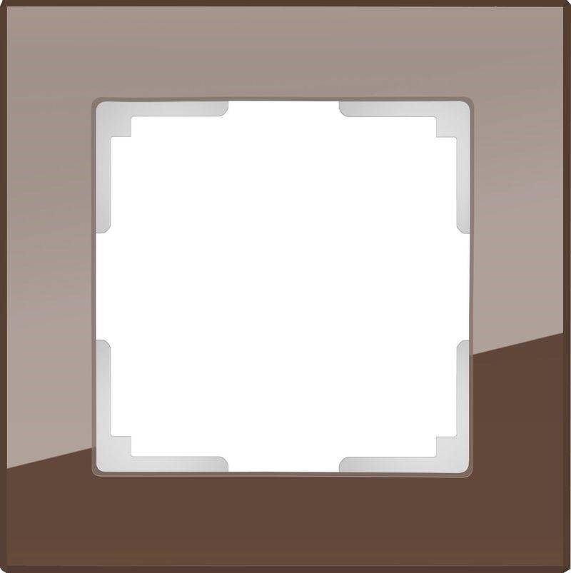 WL01-Frame-01 / Рамка на 1 пост (мокко,стекло), 4690389063749