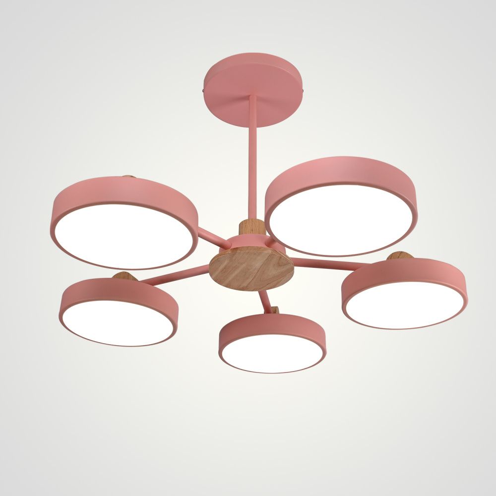 Потолочная люстра MOVE 5 Pink 76*76*18 см, 5*LED*12W, 3000, 4000, 5000K, ImperiumLoft MOVE_01, Розовый