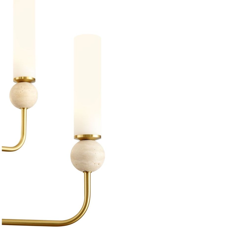 Люстра на штанге 45 см, Freya Sunspot FR5482CL-06BS1, латунь