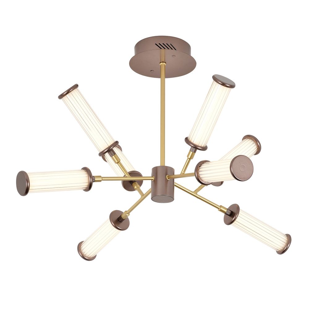Люстра 78,6*78*53 см, 8*LED*72W, 3000K Gerhort G61247/8MGD+BR, Матовое золото;Коричневый