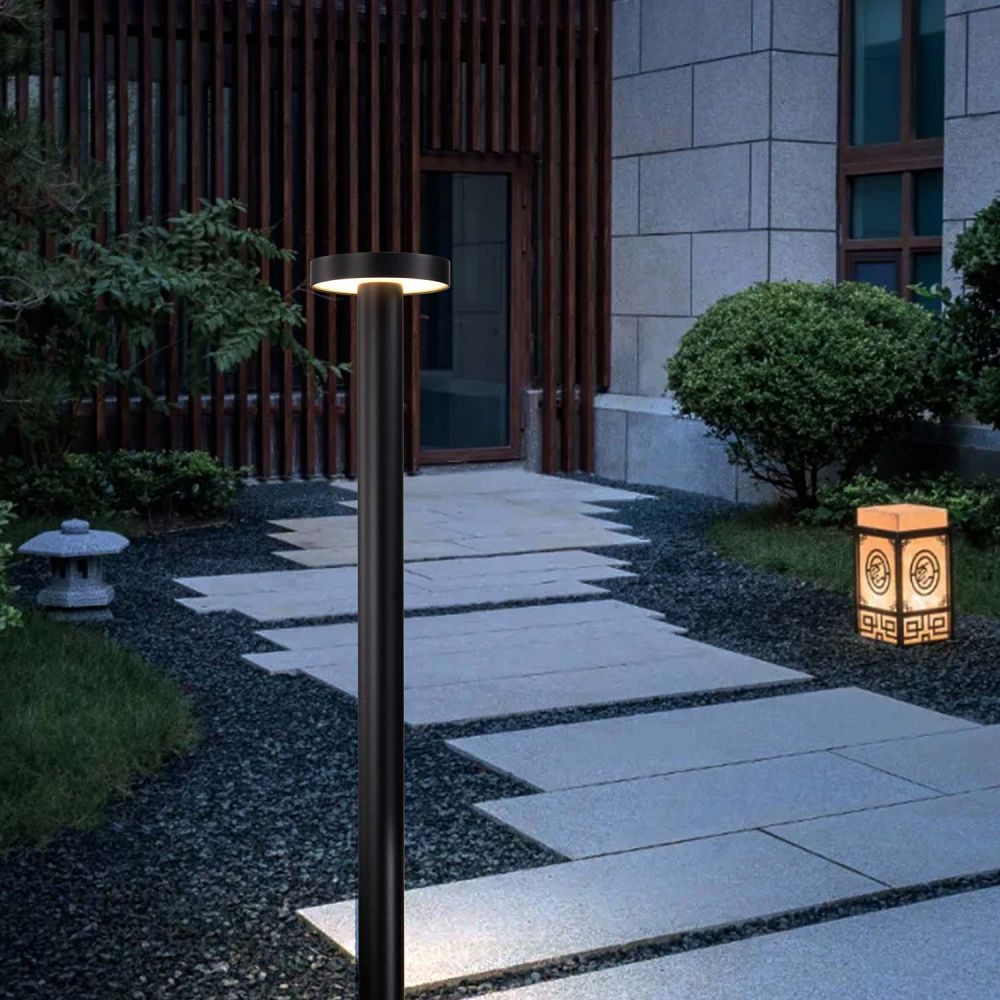Уличный столб 14*82 см, 1*LED, 12W, 4000K, Favourite Grybas 4640-1F, черный матовый