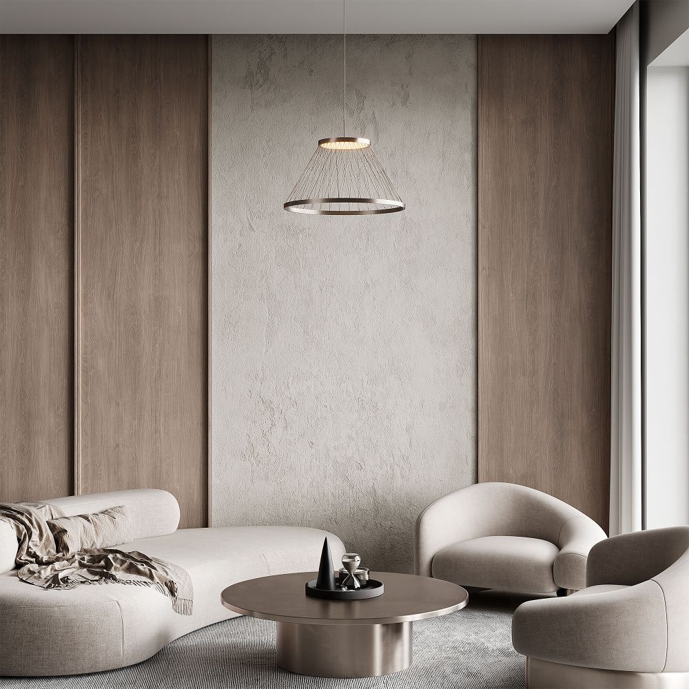 Подвесной светильник 60*60*50-185 см, LED*40W, 3000K, Eurosvet Cesta 40017/1 LED, коричневый, a069288