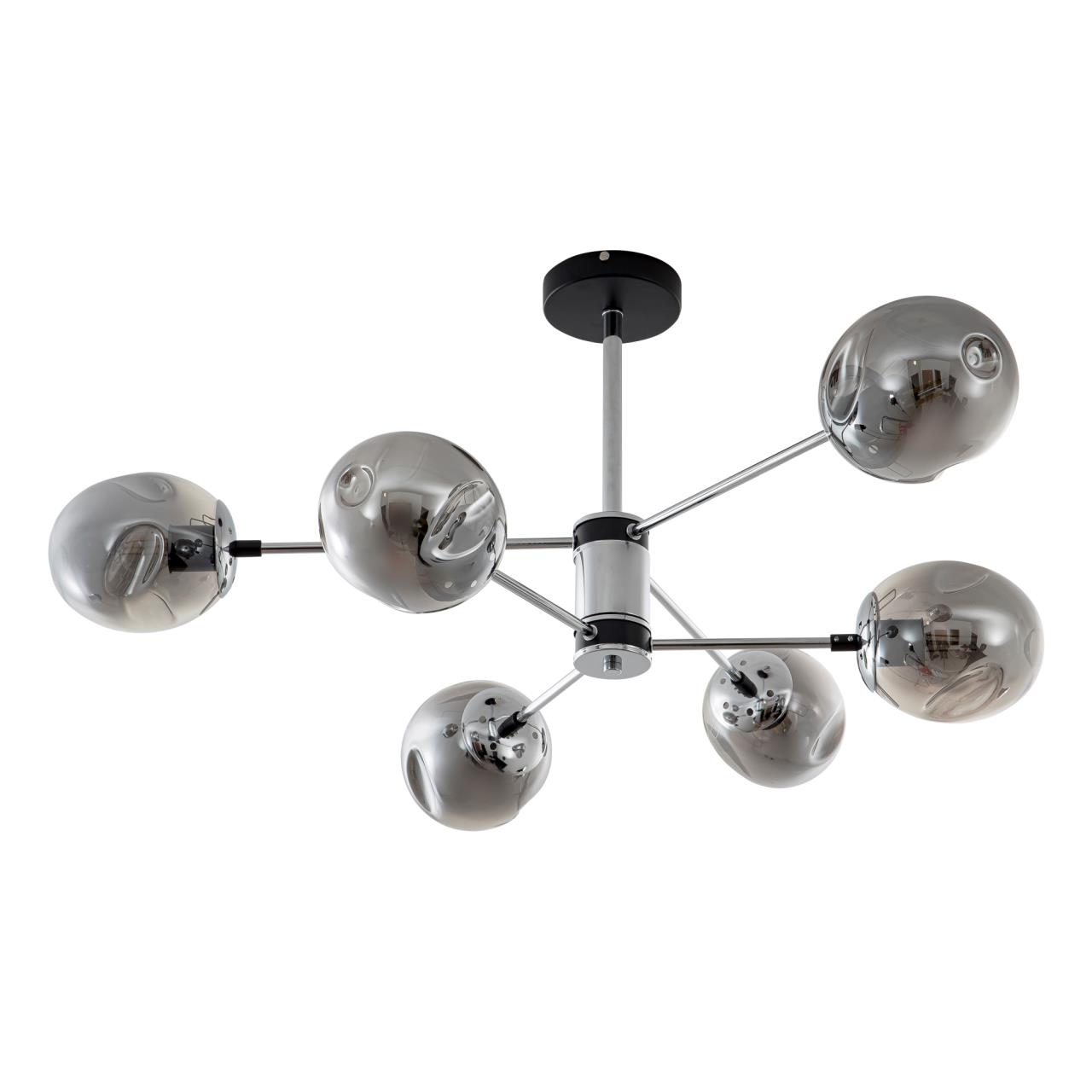 Светильник 91*91*41 см, Е 27 6x40W, Чёрный, Хром MODEMODERN MD.2695.6