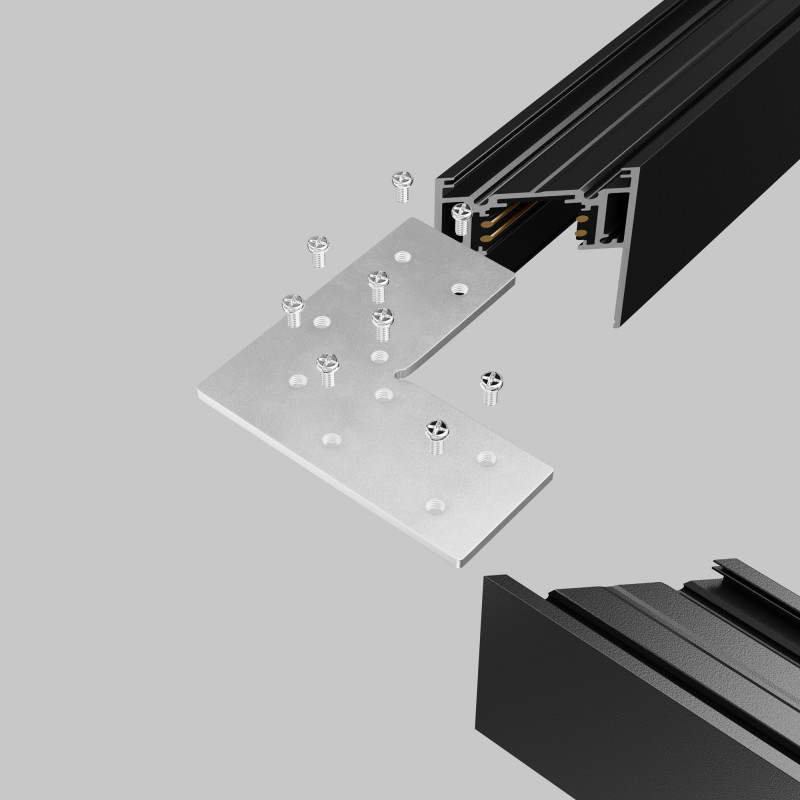 Соединитель для шинопровода 8*8*0,3 см, Maytoni Technical Accessories for tracks Gravity TRA010CL-21 серый