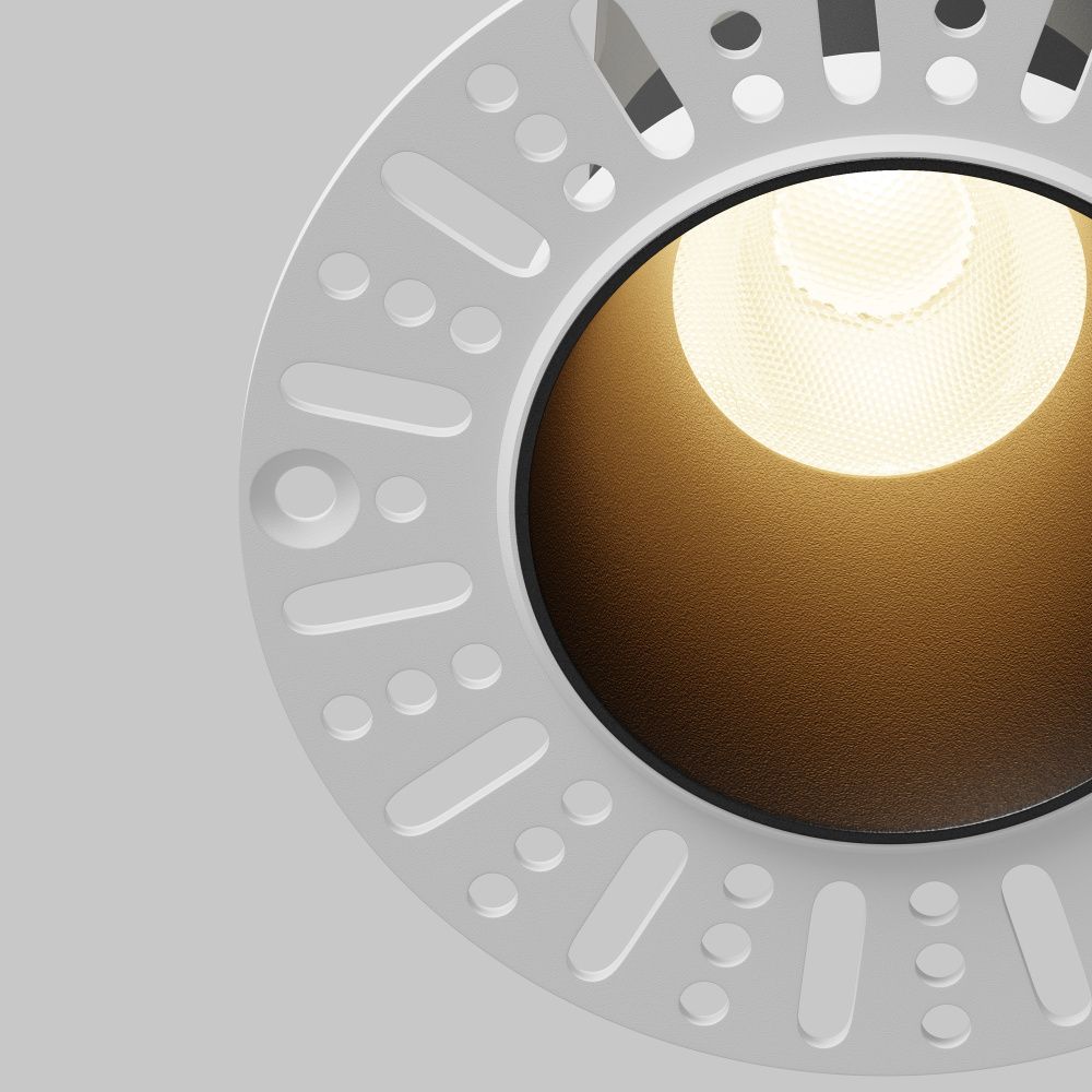 Встраиваемый светильник 9*10 см, вр 6 см, *LED*10W, 3000K, Maytoni Dip DL120-10W-3K-TRS-B, Черный