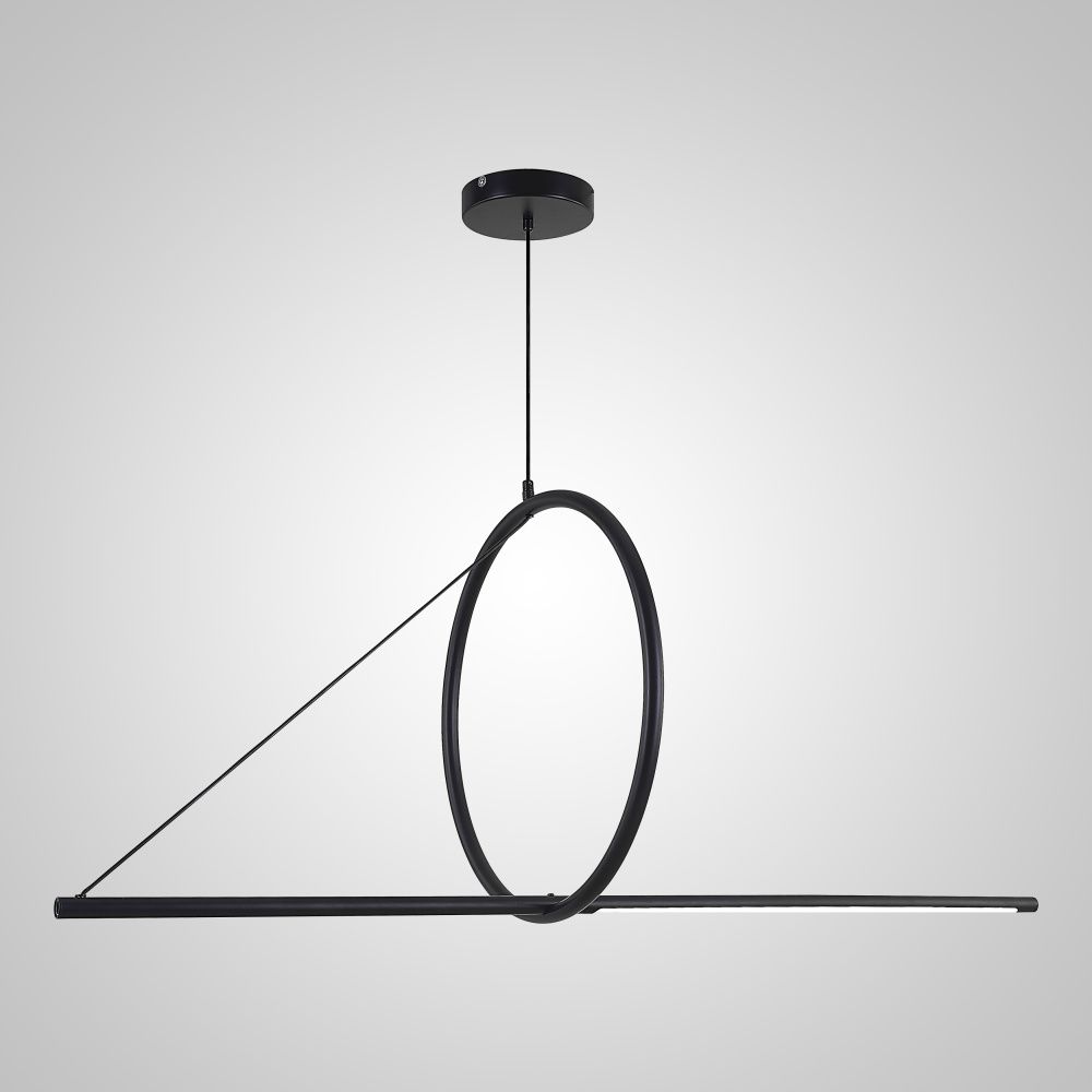 Подвесной светильник SUSPENSION CERCLE ET TRAIT – GRAPHITE SATINE L120 120*45*45 см, 1*LED*25W, 3000K, ImperiumLoft 40.1282-0, Чёрный