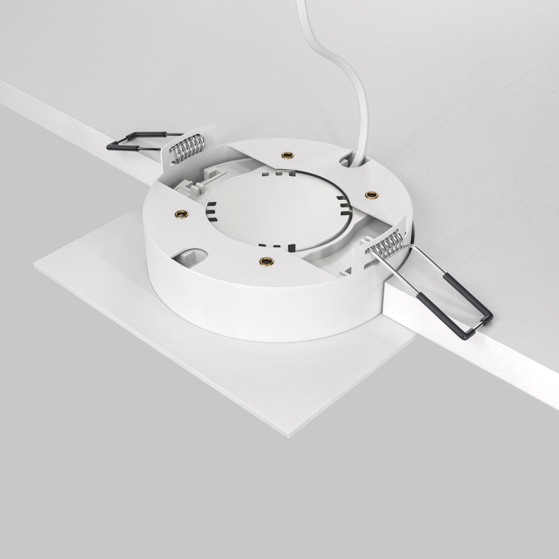Светильник 11 см, Maytoni Downlight Hoop DL086-GX53-SQ-WS, белый-серебро