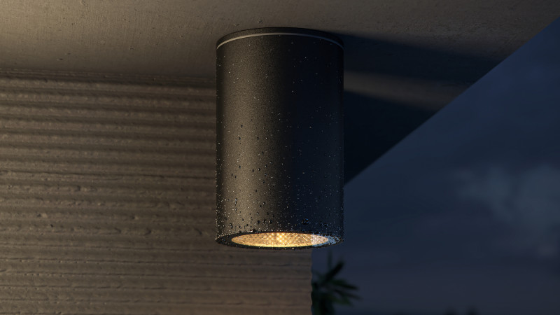 Светильник 7 см, Maytoni Roll O307CL-01B, черный, IP54