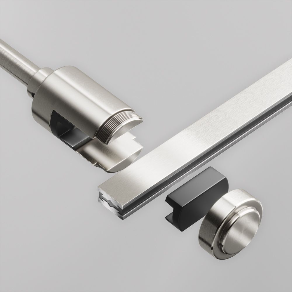 Комплектующие для трековой системы  TRA155CW-SL1-PT 2,9*2,9*-14,9 см, *Maytoni technical Accessories for tracks Flarity TRA155CW-SL1-PT, Платина