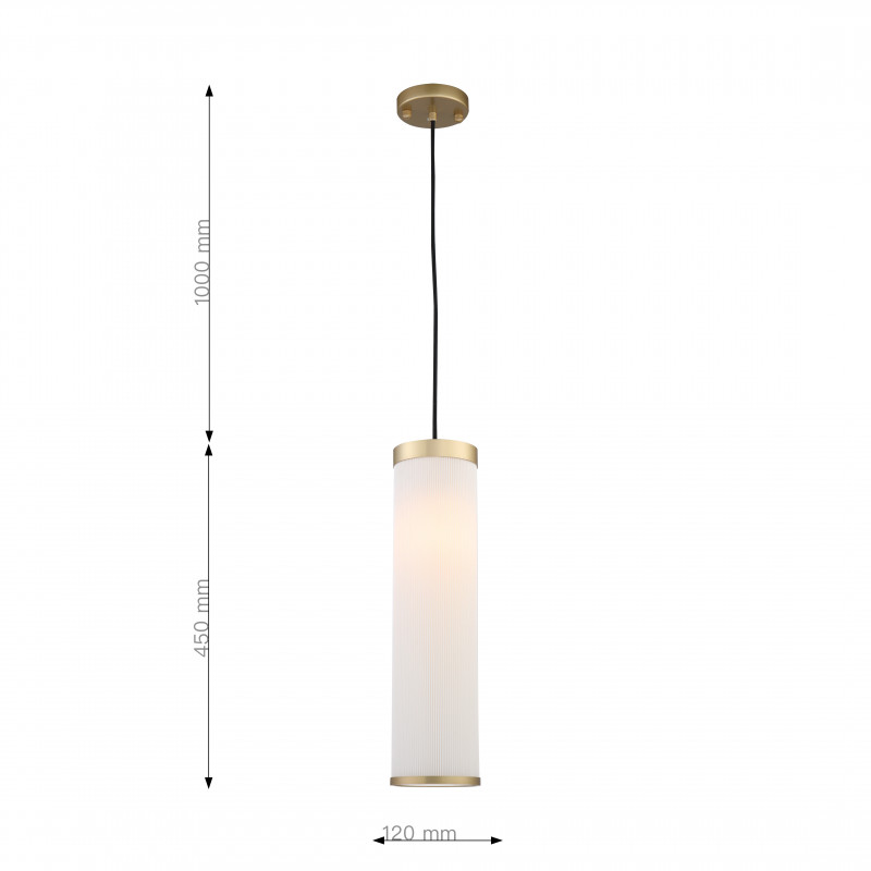 Подвес Favourite Dorotea 2712-1P, D120*H450/1450, латуни, плафон из ПВХ