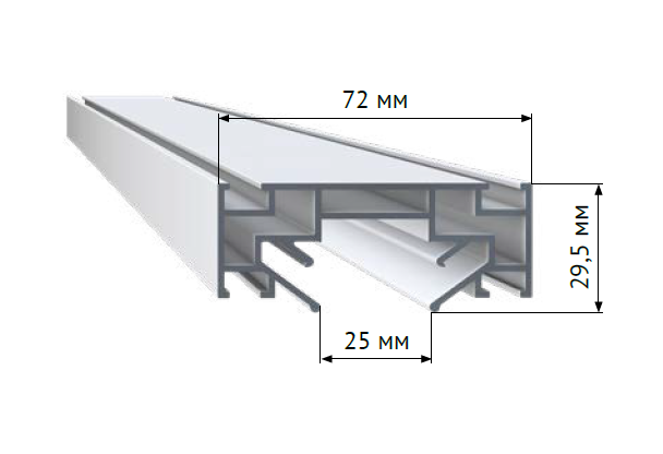 Профиль LumFer LF-PL01 для встраивания шинопроводов в натяжные потолки, 2 метра, неокрашенный, цена за штуку