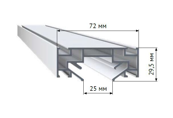 Профиль LumFer LF-PL01 для встраивания шинопроводов в натяжные потолки "Парящая линия", 2 метра, неокрашенный, цена за штуку