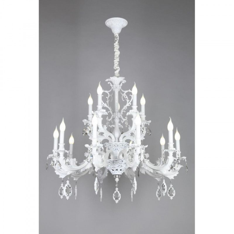 Подвесная люстра 71*105-165 см, 15*E14, 40W, Omnilux Omnilux 747 OML-74713-15, белый