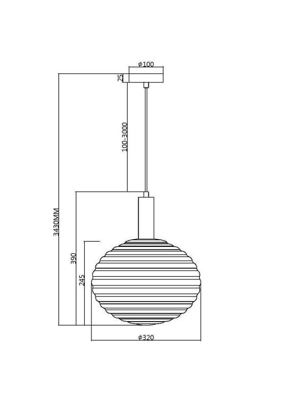 Подвесной светильник 32*32*343 см, 1*E27, 60W, Maytoni Reels MOD268PL-01G золото матовое