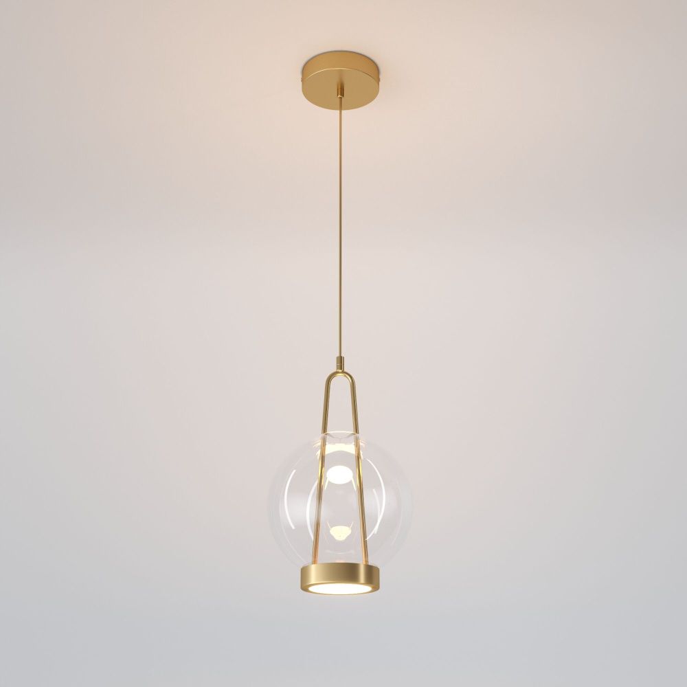 Подвесной светильник 20*20*40-120 см, LED*15W, 3000K, Eurosvet Frasco 50267/1 LED, латунь, a069344
