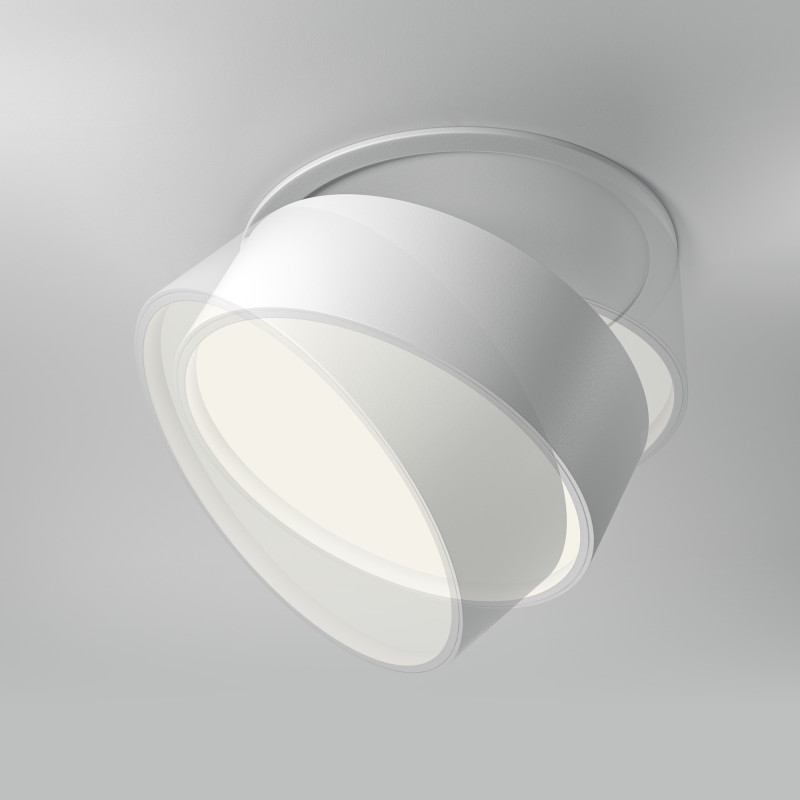 Встраиваемый светильник 12*12*6,6 см, LED, 18W, 4000К, Maytoni Technical ONDA DL024-18W4K-W белый