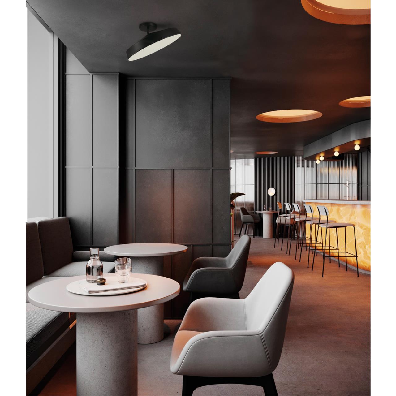 Потолочный светильник *40*16 см, LED 1*48W, 4000 К, Sonex Mira Black 7656/48L, белый/черный