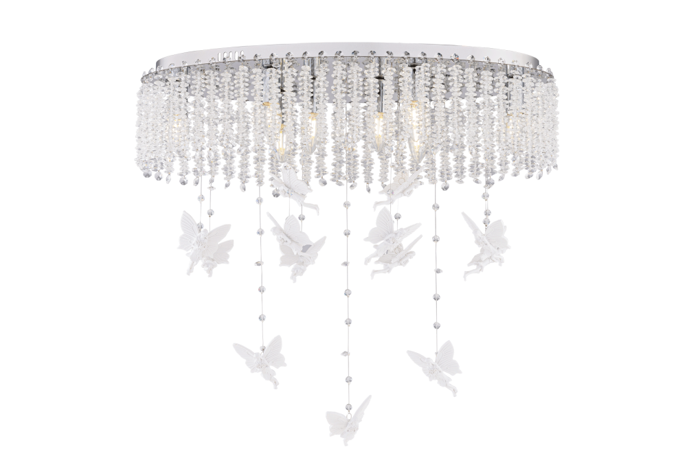 Люстра L700 x W300 x H650, мм, 8*40W (320W), CHROME+CLEAR (Хром + Прозрачный Хрусталь) NewRgy 5646R/8A CHROME+CLEAR