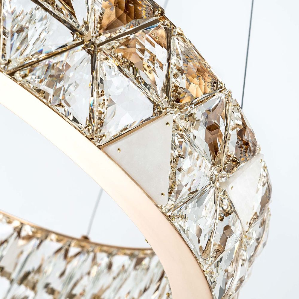 Подвесная люстра 60x50см, LED, 30Вт, 3000 / 6000K, Modelux ML.6982.600P GD Золото