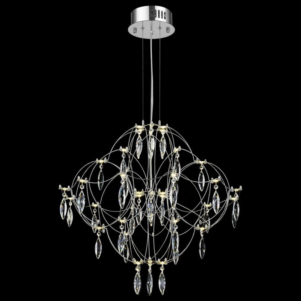 Подвесная люстра 60 см, 42W, 3000-6000K, Wertmark Fedele WE338.06.103, хром