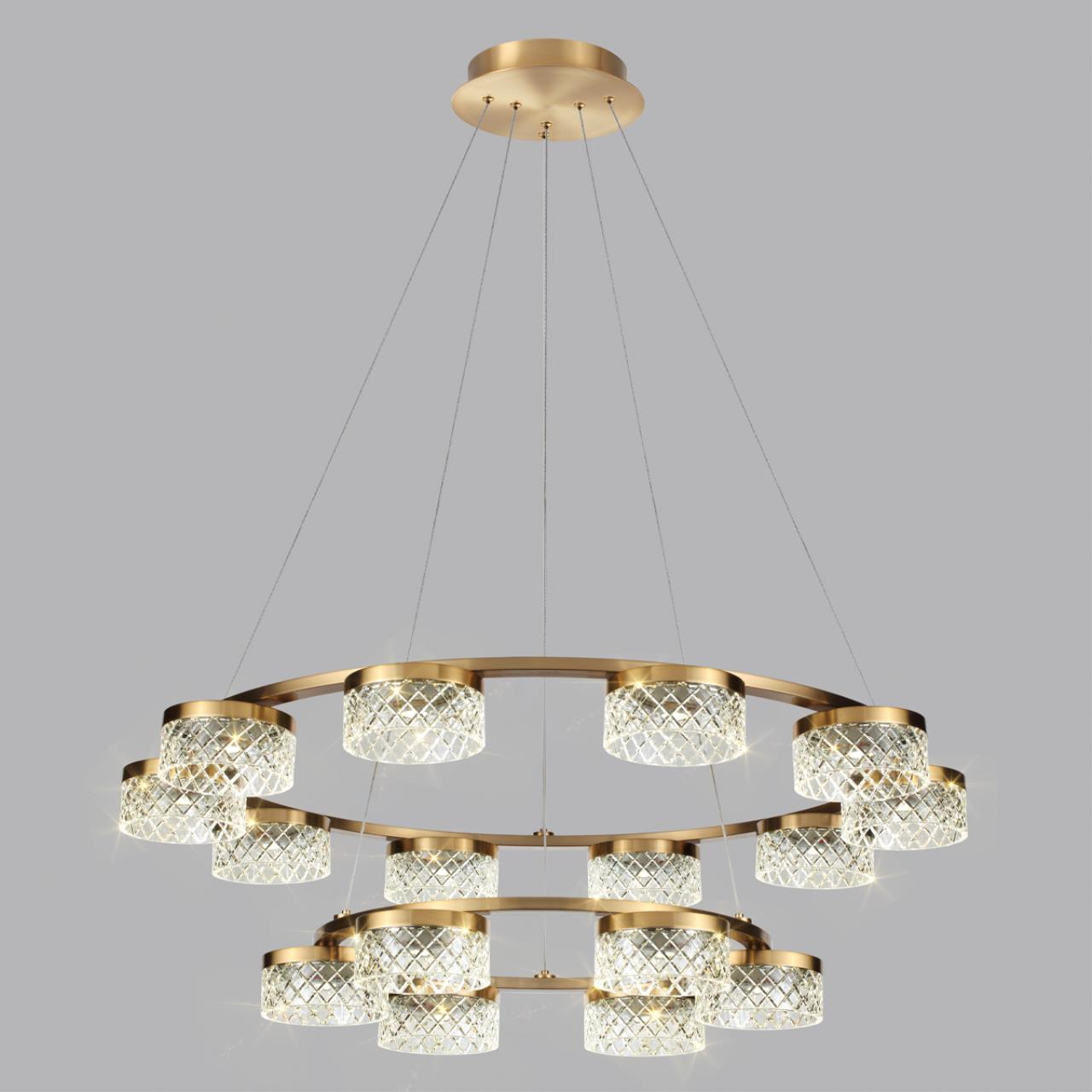 Люстра 100*100*150 см, 1 LED*96W, 4000 К, Odeon Light Fivre, античная бронза 5032/96L